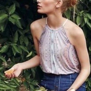 Anthropologie Deletta Sorin Halter Top Tank Blouse Shirt Large
